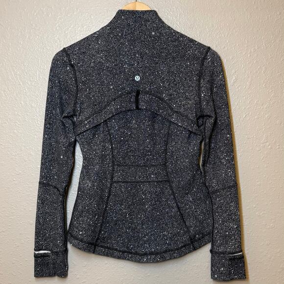 Lululemon Define Jacket Luon Full-Zip Fitted Luminesce Splatter White Black Sz 6 - Picture 11 of 11